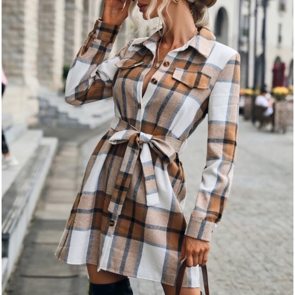 Plaid Flannel Shirt Dress - Picture 4 of 4